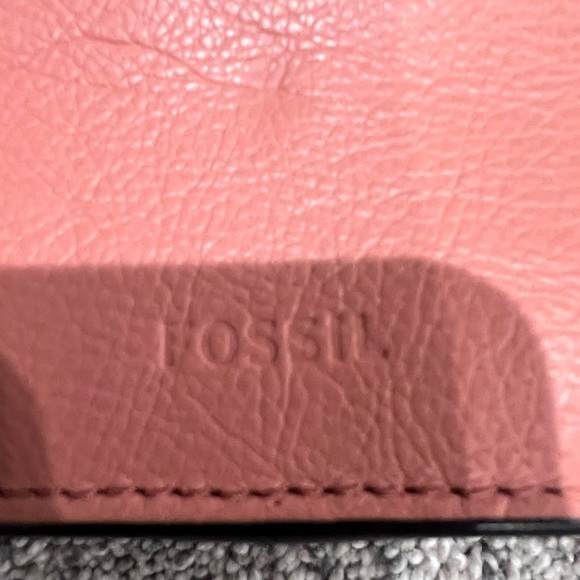 Fossil Wiley Genuine Leather Orange Brown Mini Crossbody Bag Magnetic Closure - Picture 12 of 13